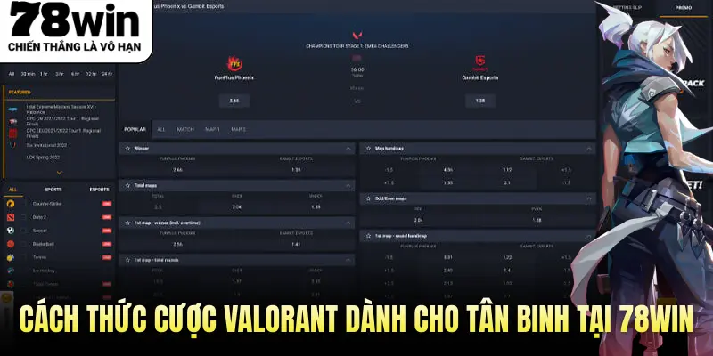 Cách thức cược Valorant dành cho tân binh tại 78WIN